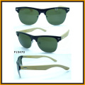 2015 Hotsale Metal & PC Sunglass com templos de bambu (F15470)